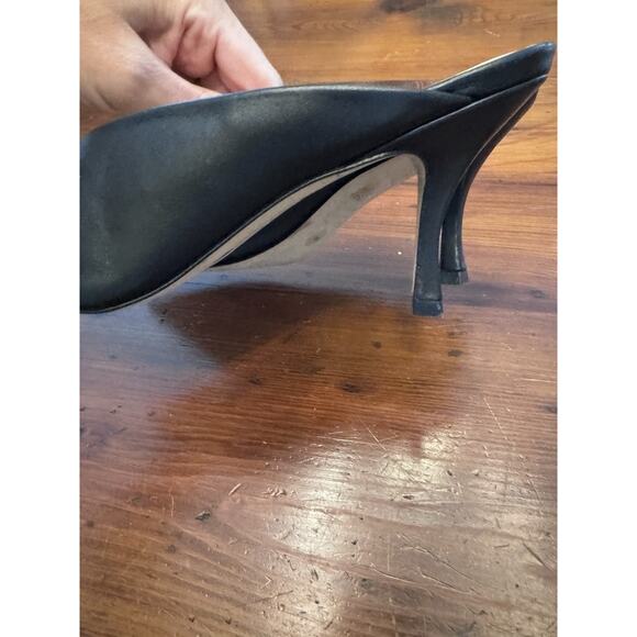 STUART WEITZMAN LEATHER LULA POINTED TOE PUMP IN BLACK 10 B MULE - Picture 7 of 16